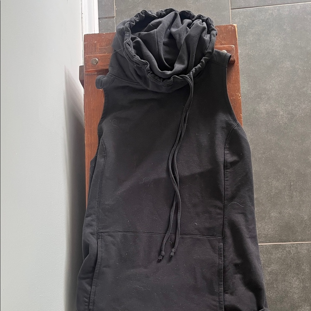 CALIA by Carrie Underwood Sleeveless Black Cowl-Neck Drawstring Tunic